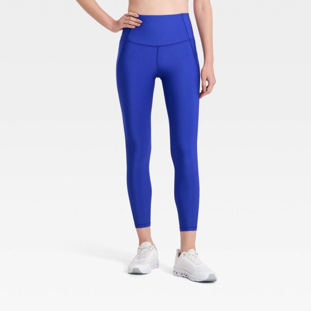 Women's Effortless Support High-Rise Pocketed 7/8 Leggings - Cobalt Blue S